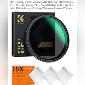 K&F Concept 49mm Variable ND Filter ND2-ND32 Camera Lens Filter (1-5 Stops)